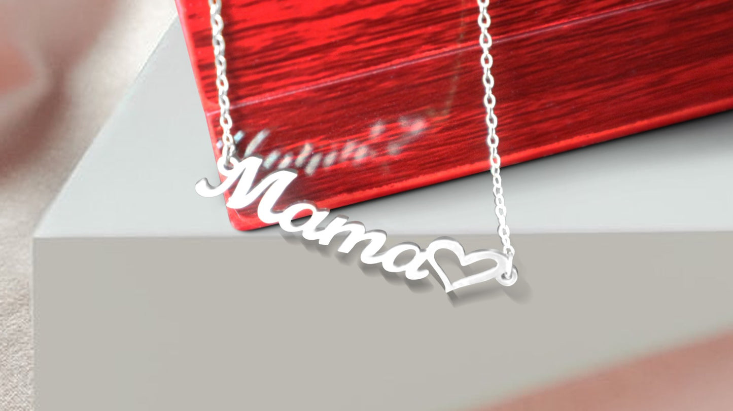 I Love You Mom - You're My Superhero - Name Necklace