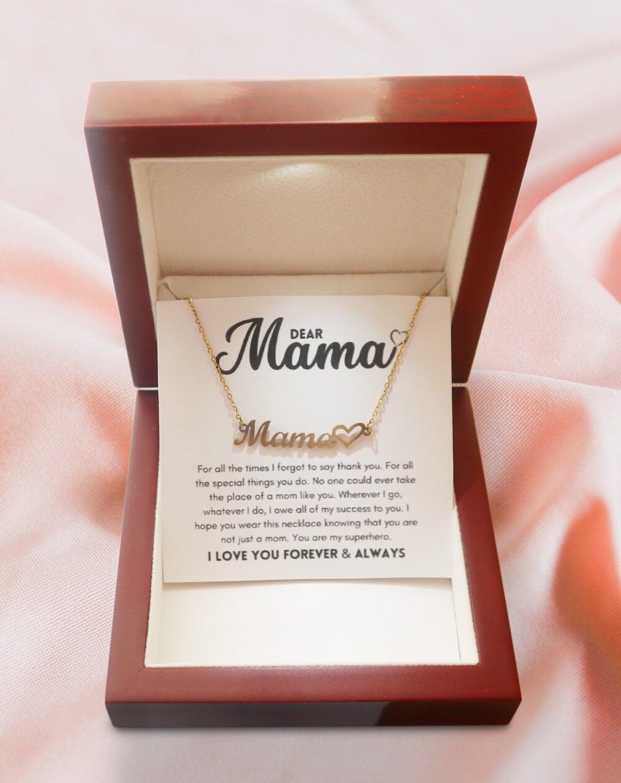 I Love You Mom - You're My Superhero - Name Necklace