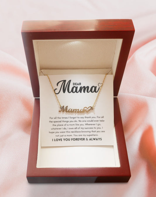 I Love You Mom - You're My Superhero - Name Necklace