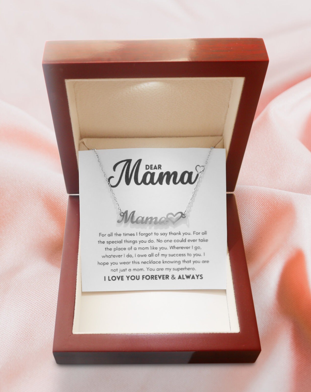 I Love You Mom - You're My Superhero - Name Necklace