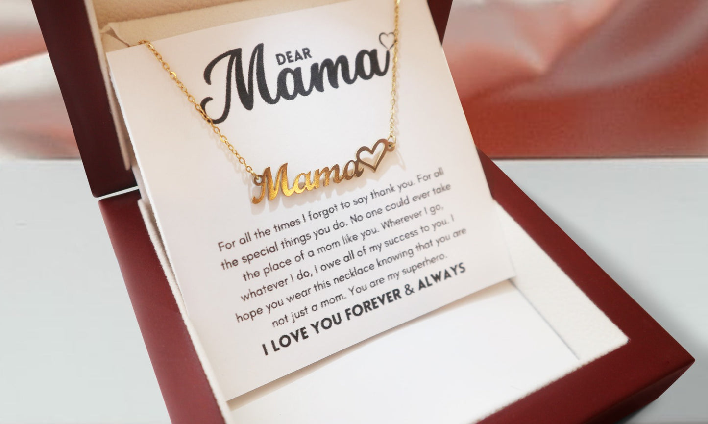 I Love You Mom - You're My Superhero - Name Necklace