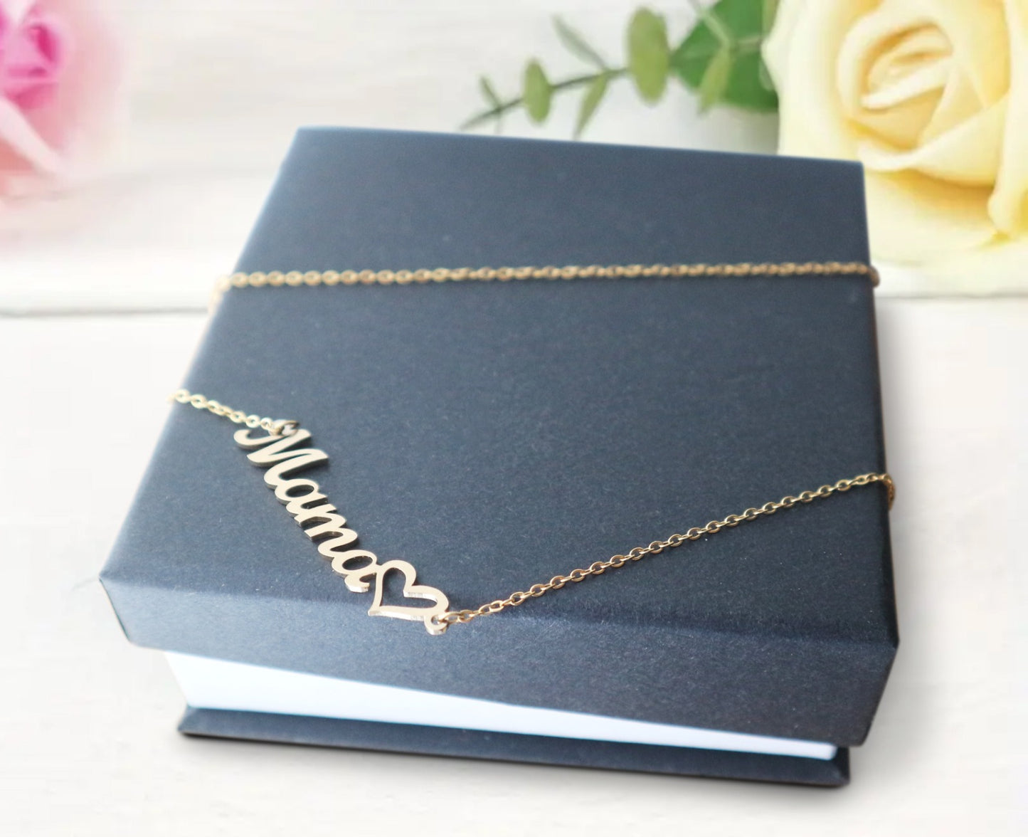 I Love You Mom - You're My Superhero - Name Necklace
