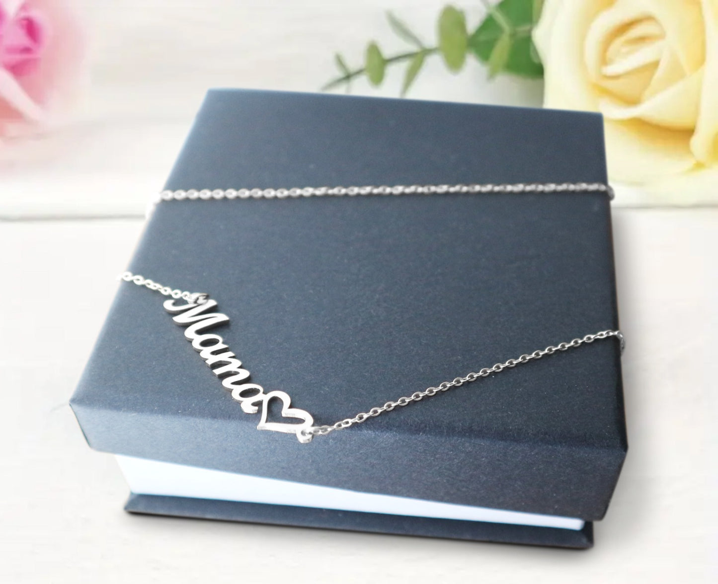 I Love You Mom - You're My Superhero - Name Necklace