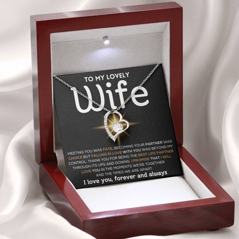 To My Lovely Wife  - Best Life Partner  - Forever Love Necklace