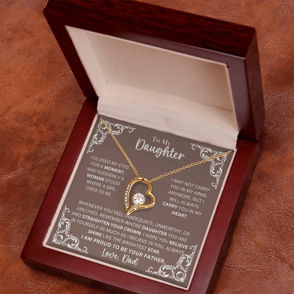 Daughter Shine Like The Brightest Star Heart Necklace