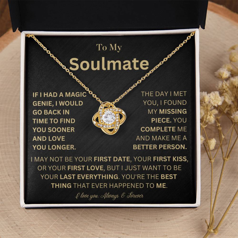 To My Soulmate - Magic Genie - Love Knot Necklace
