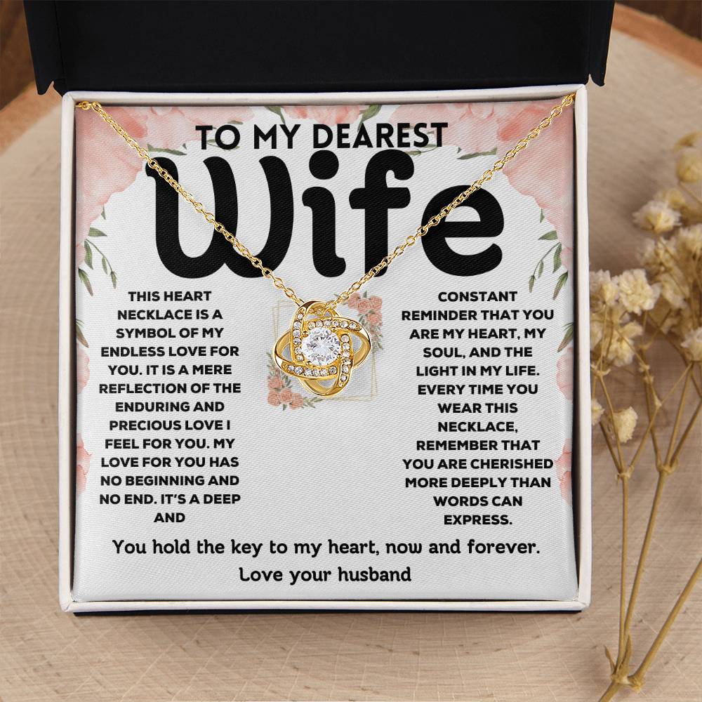 To My Dearest Wife - Endless Love - Love Knot Necklace