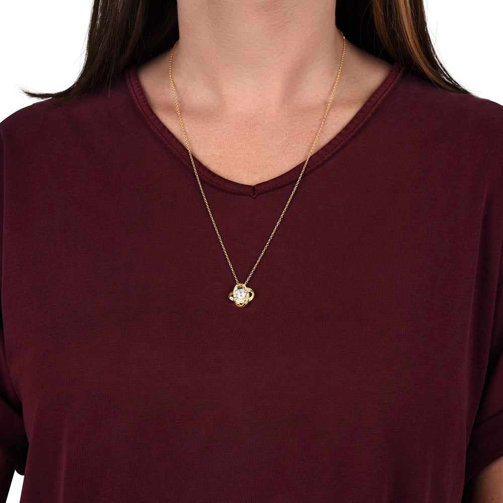 To the Best Mom - Grateful for You - Love Knot Necklace