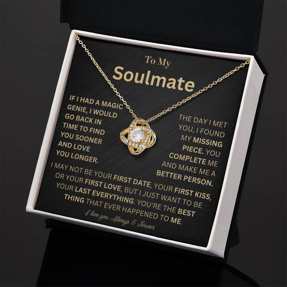 To My Soulmate - Magic Genie - Love Knot Necklace