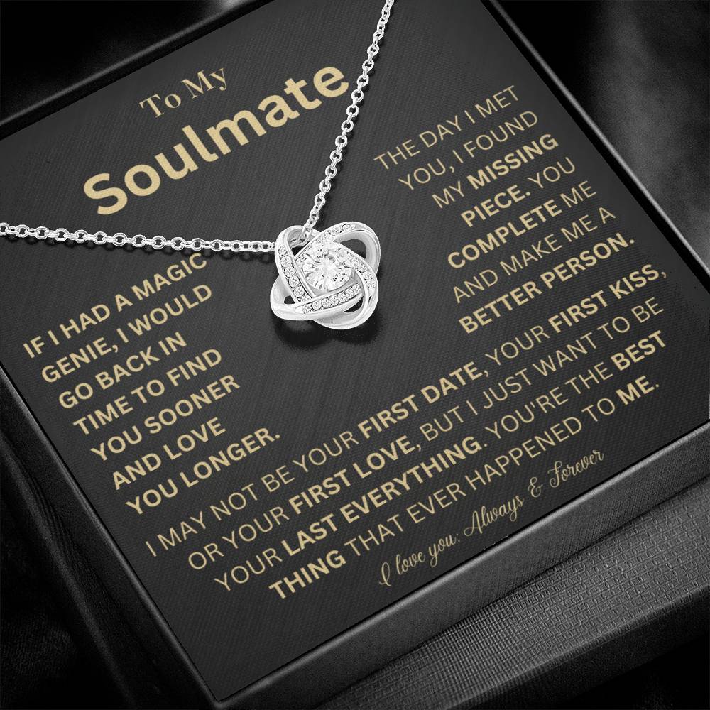 To My Soulmate - Magic Genie - Love Knot Necklace