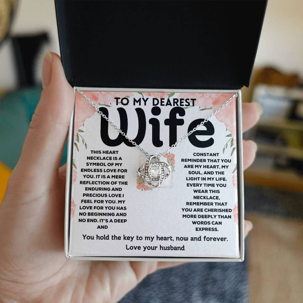 To My Dearest Wife - Endless Love - Love Knot Necklace