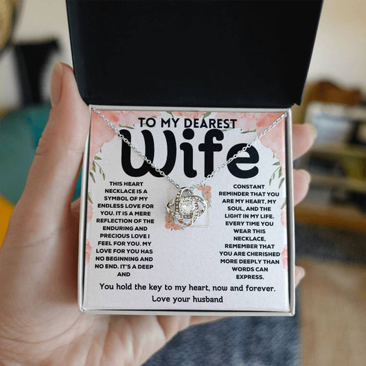 To My Dearest Wife - Endless Love - Love Knot Necklace