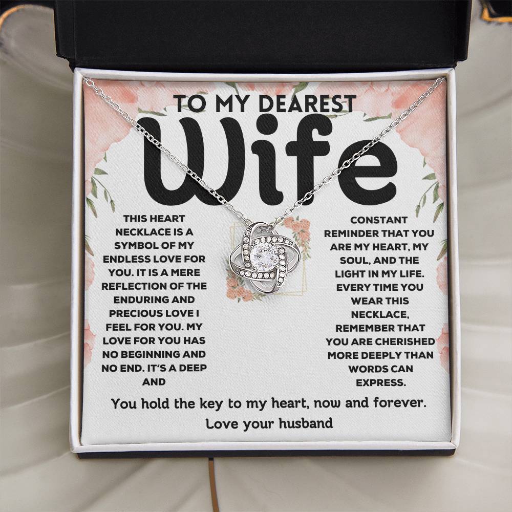 To My Dearest Wife - Endless Love - Love Knot Necklace