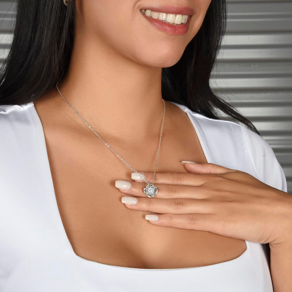To the Best Mom - Grateful for You - Love Knot Necklace