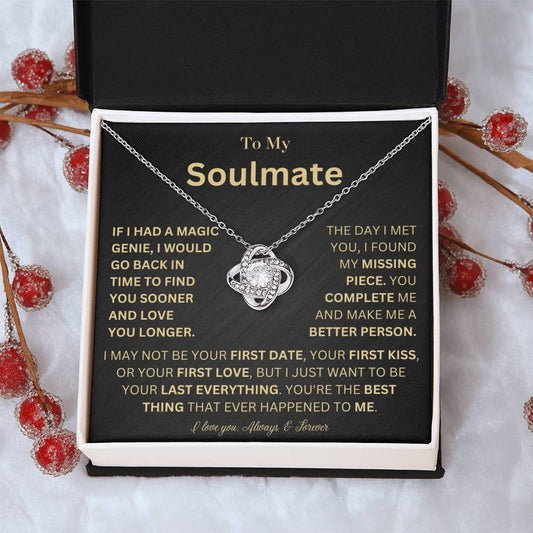 To My Soulmate - Magic Genie - Love Knot Necklace