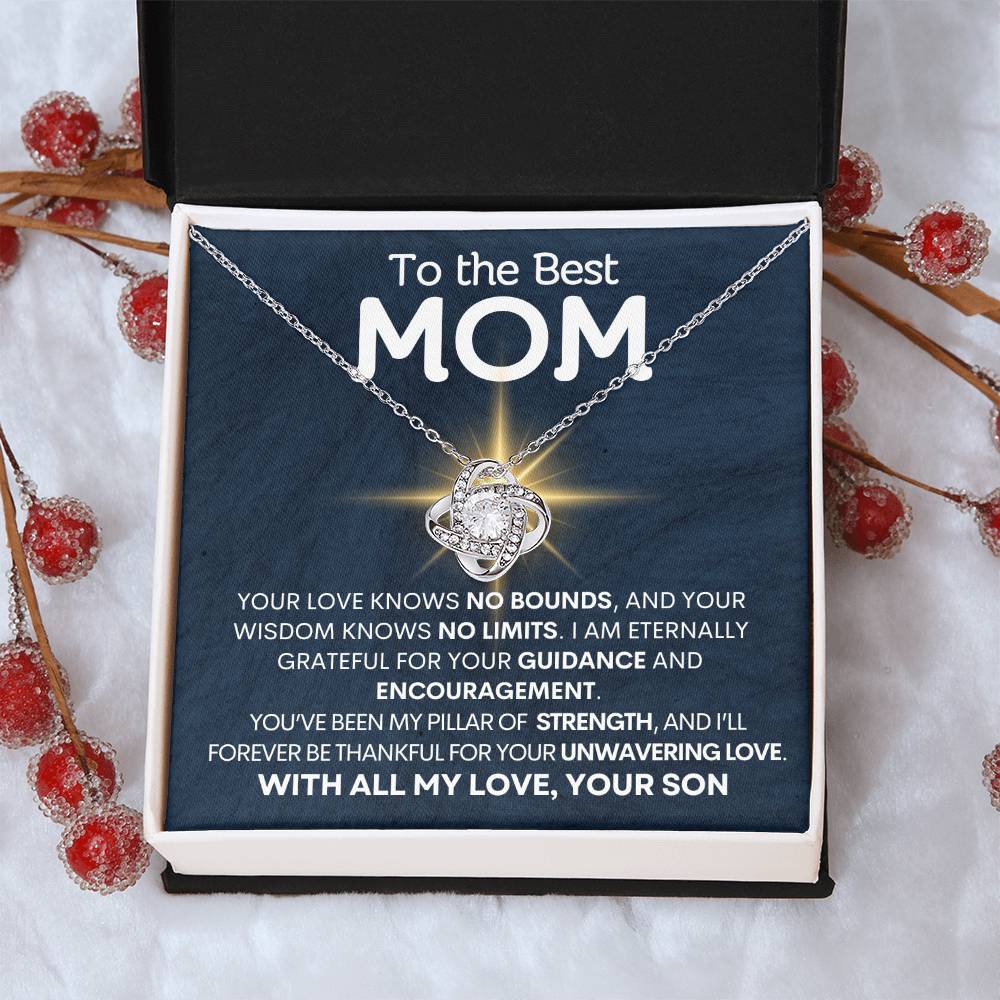 To the Best Mom - Grateful for You - Love Knot Necklace
