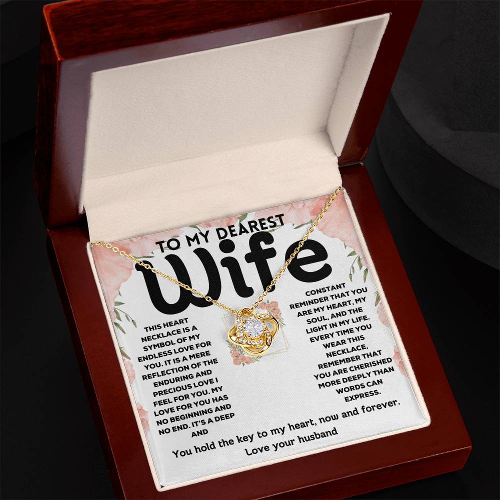 To My Dearest Wife - Endless Love - Love Knot Necklace