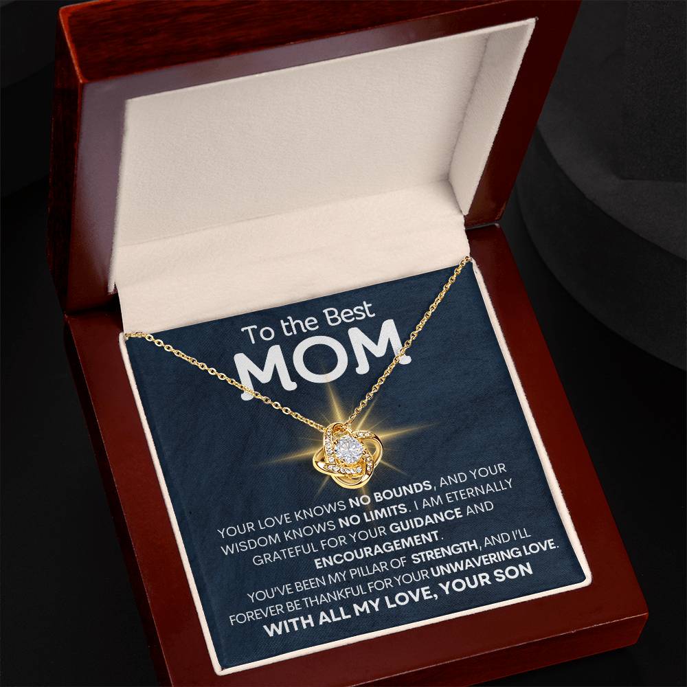 To the Best Mom - Grateful for You - Love Knot Necklace