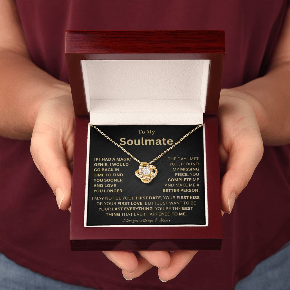 To My Soulmate - Magic Genie - Love Knot Necklace