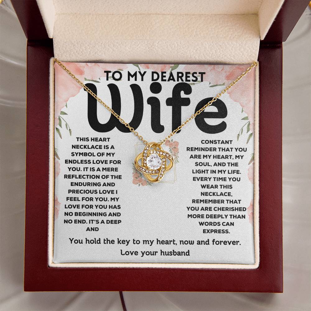 To My Dearest Wife - Endless Love - Love Knot Necklace