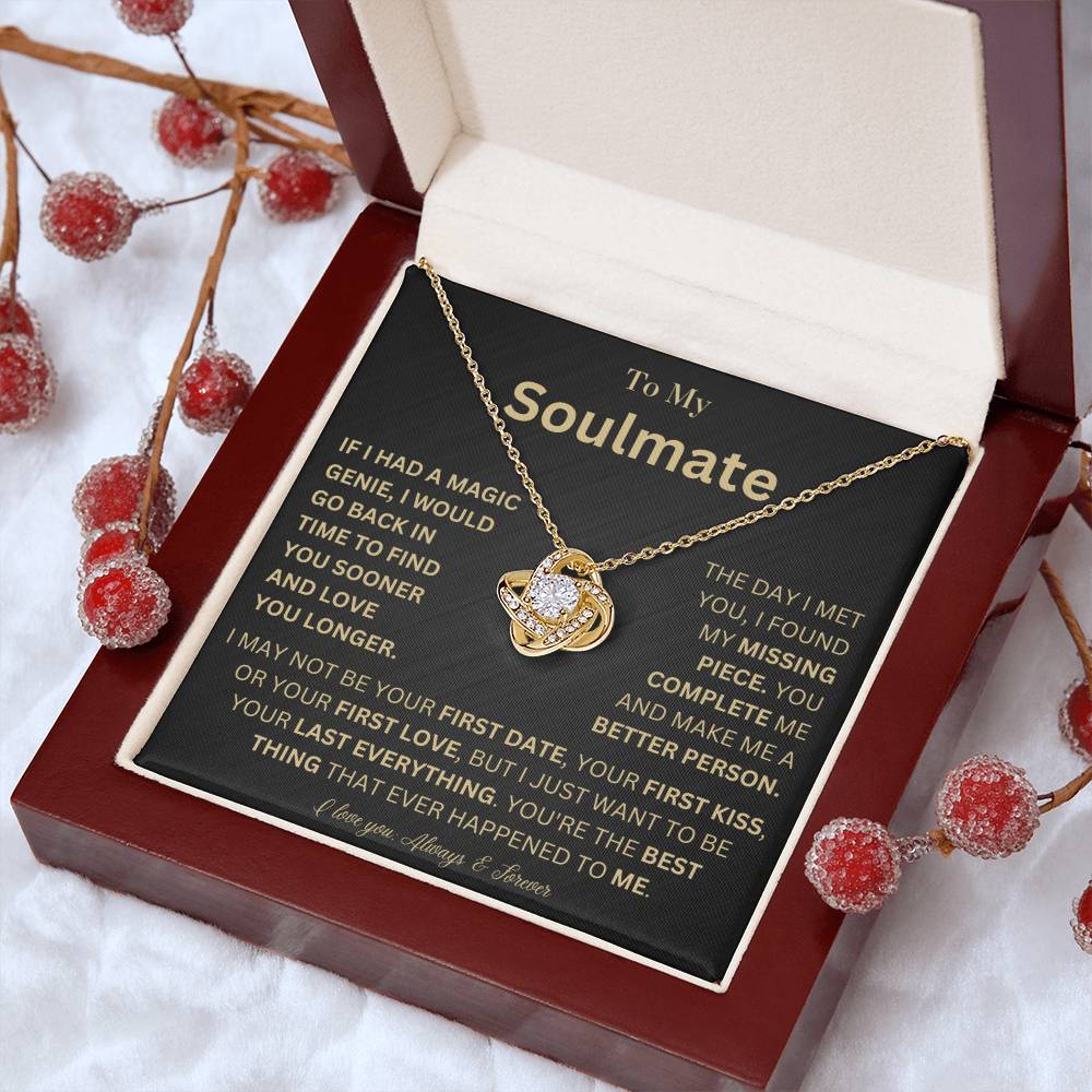 To My Soulmate - Magic Genie - Love Knot Necklace