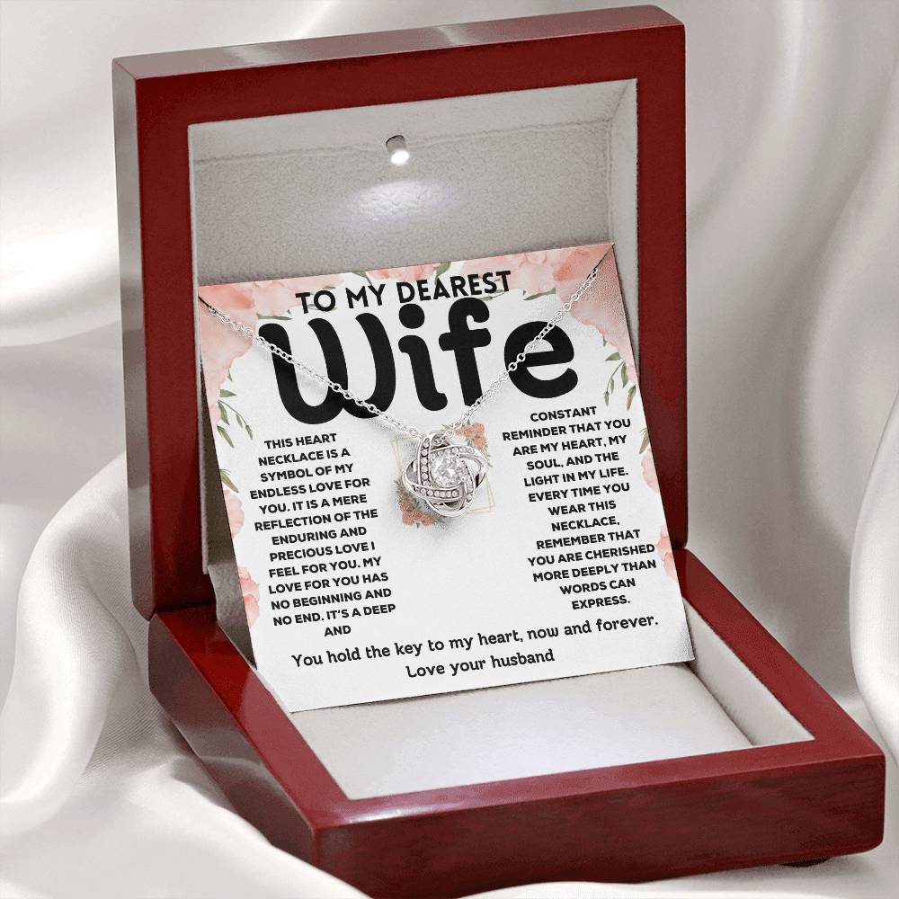 To My Dearest Wife - Endless Love - Love Knot Necklace