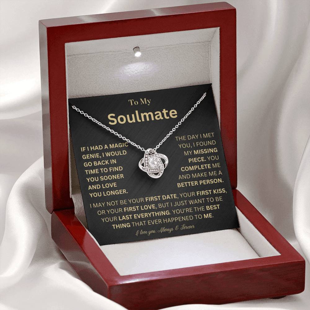 To My Soulmate - Magic Genie - Love Knot Necklace