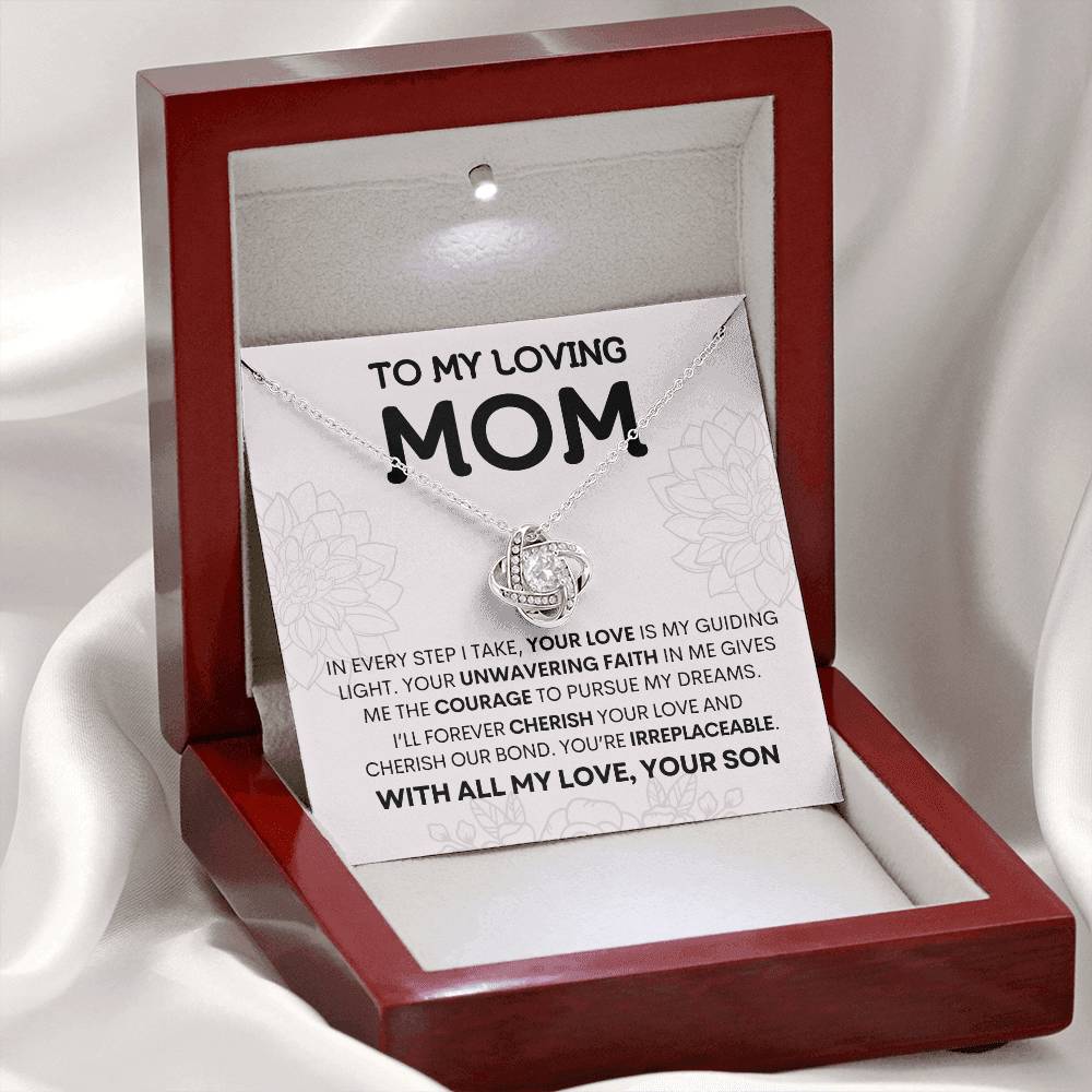 To My Loving Mom - Cherish Our Bond - Love Knot Necklace
