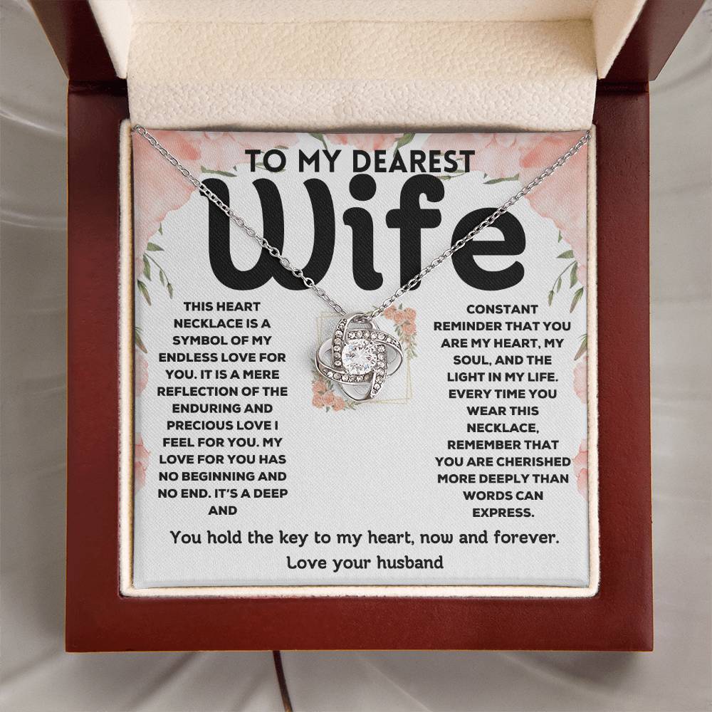 To My Dearest Wife - Endless Love - Love Knot Necklace