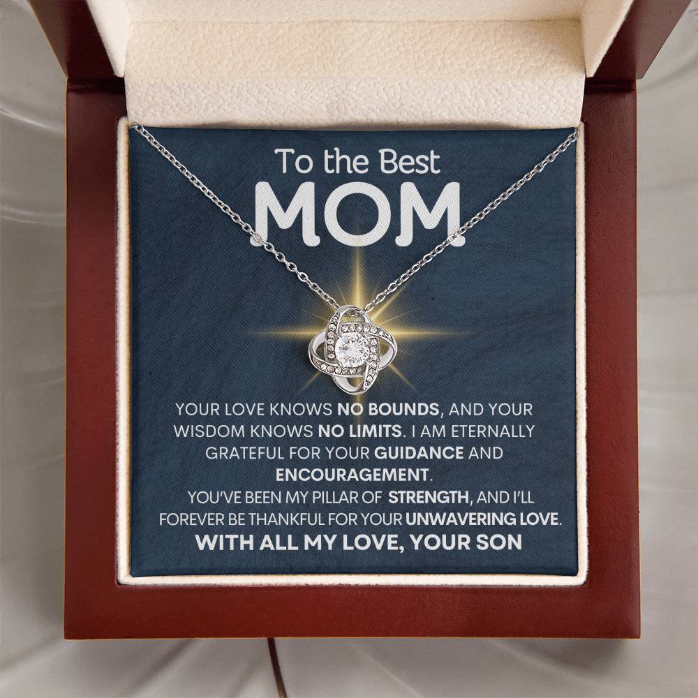 To the Best Mom - Grateful for You - Love Knot Necklace