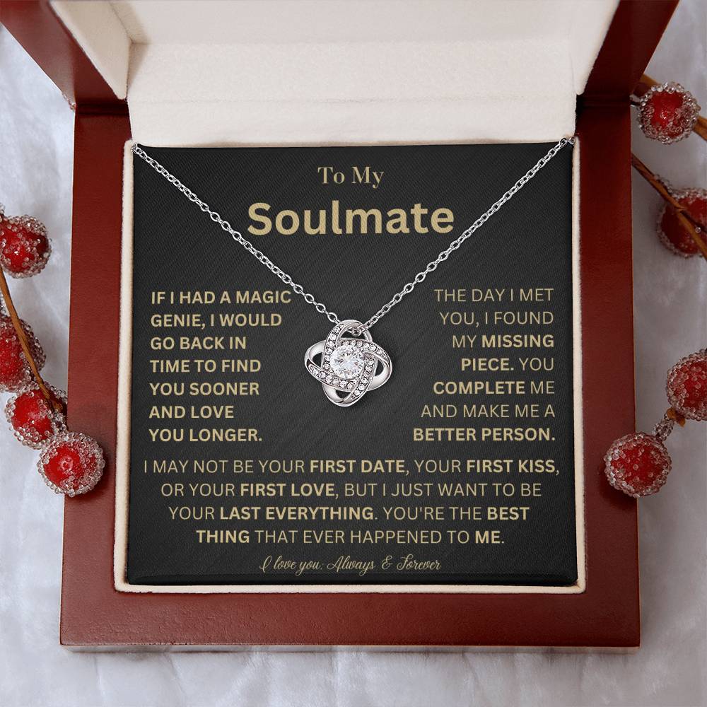To My Soulmate - Magic Genie - Love Knot Necklace
