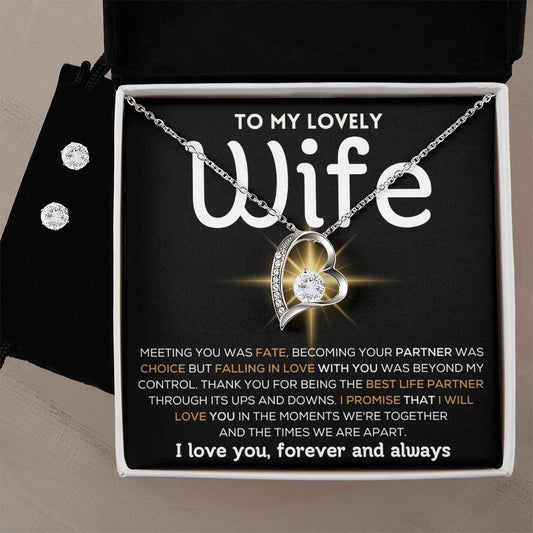 To My Lovely Wife - Best Life Partner - Forever Love Heart Necklace