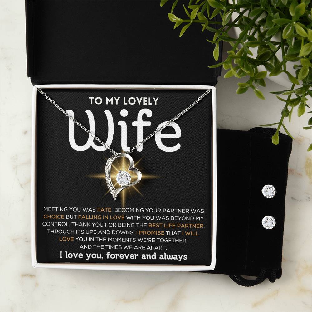To My Lovely Wife - Best Life Partner - Forever Love Heart Necklace