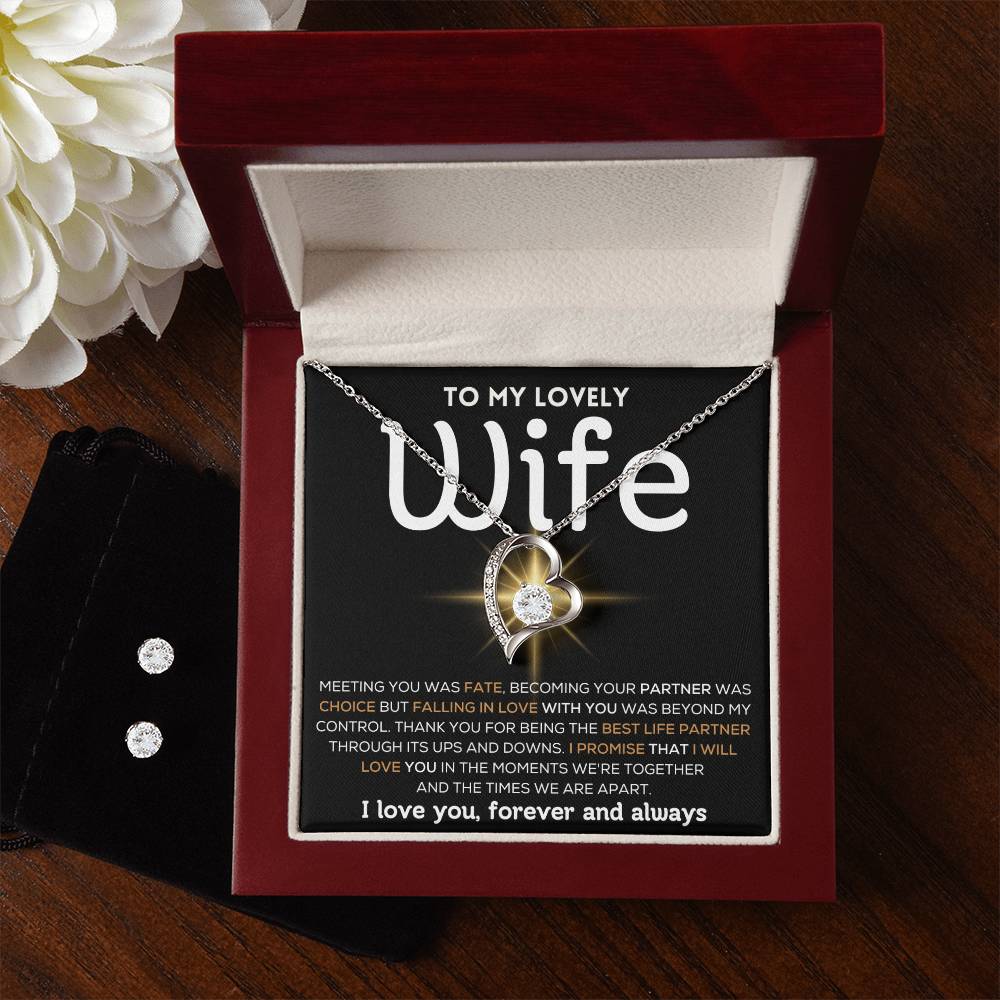 To My Lovely Wife - Best Life Partner - Forever Love Heart Necklace
