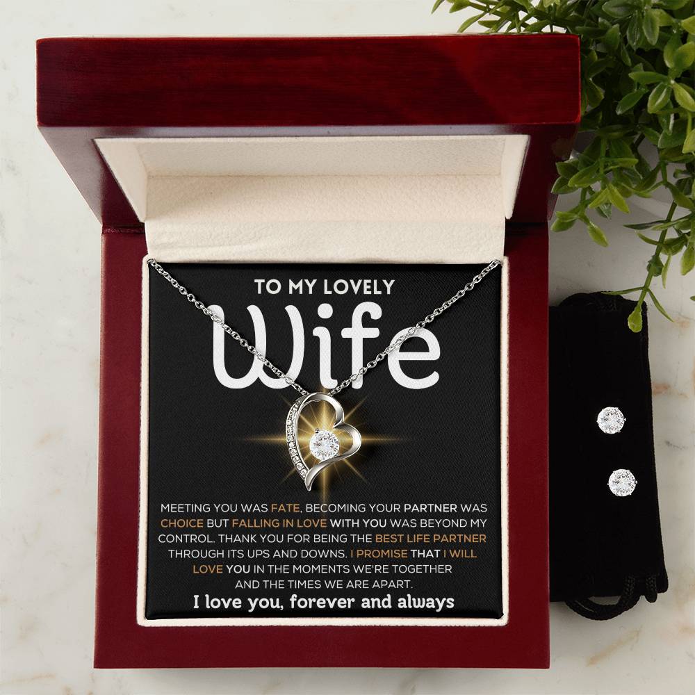 To My Lovely Wife - Best Life Partner - Forever Love Heart Necklace
