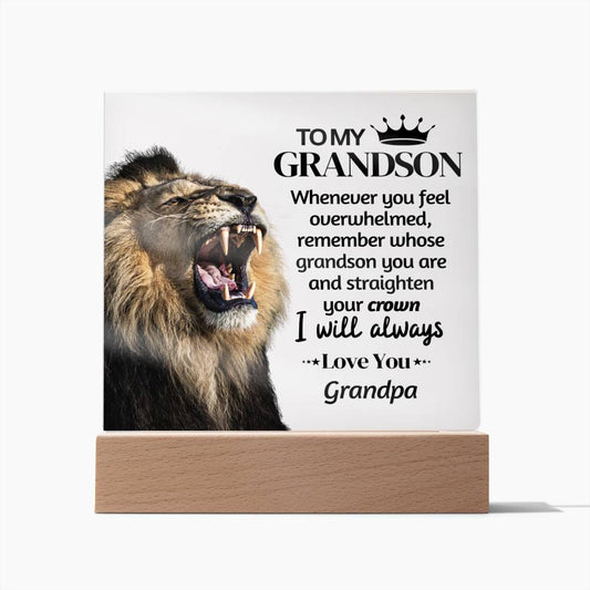 [ ALMOST SOLD OUT ] To My Grandson - Grandpa - Square Acrylic Plaque