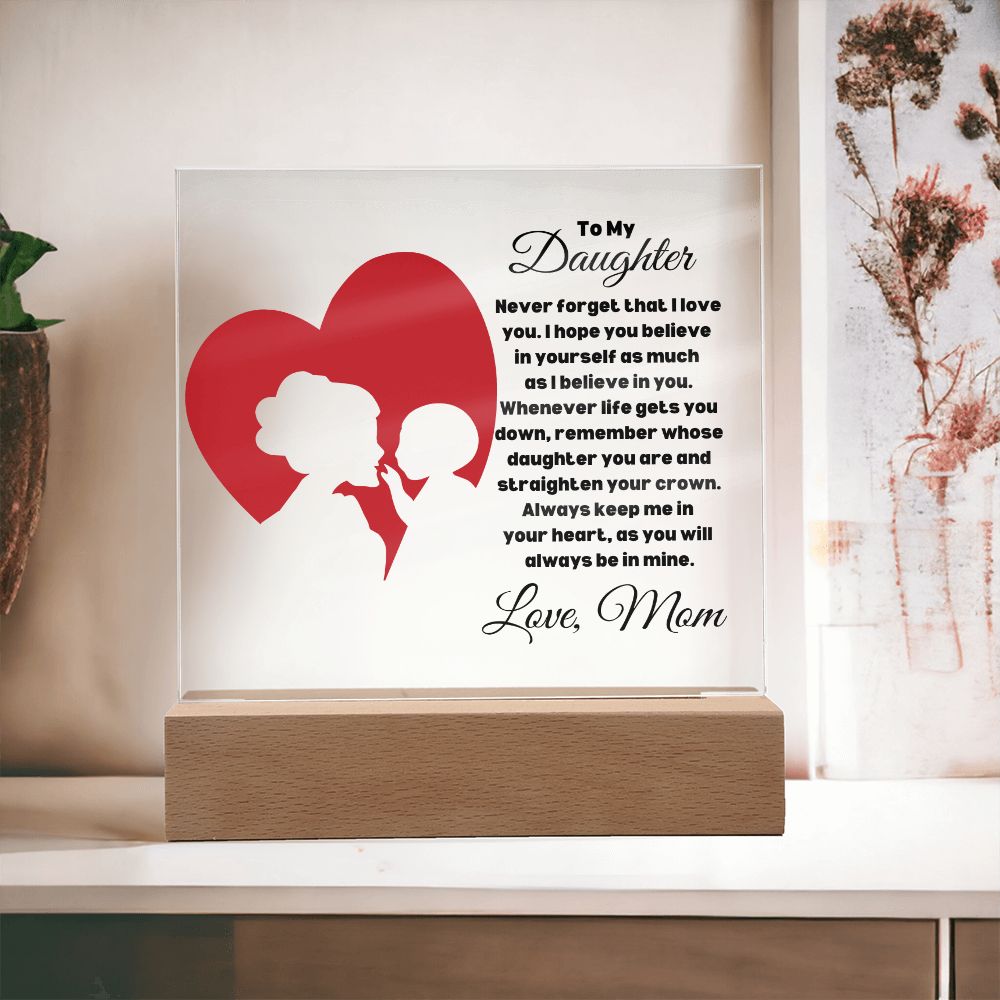 To My Daughter - Infinity Love - Square Acrylic Plaque