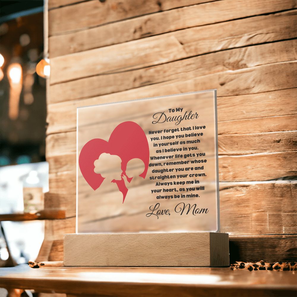 To My Daughter - Infinity Love - Square Acrylic Plaque