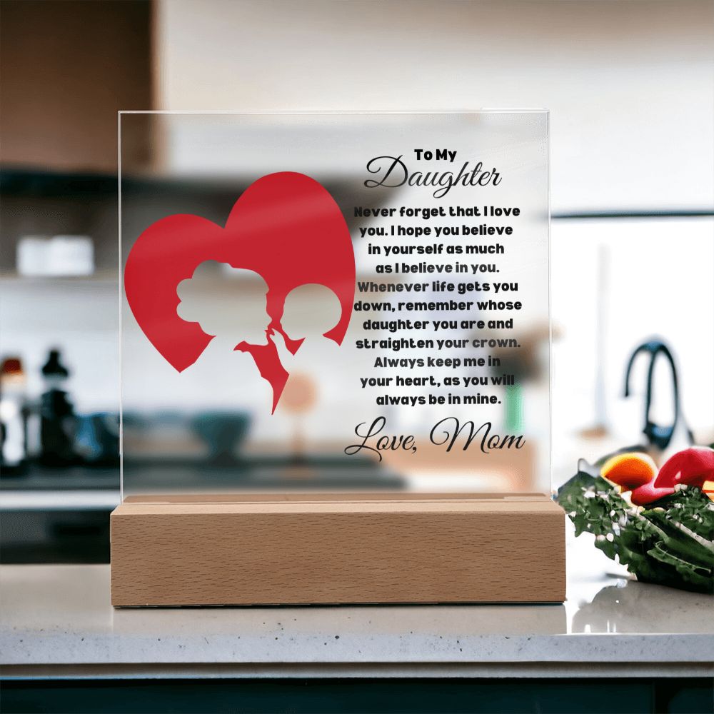 To My Daughter - Infinity Love - Square Acrylic Plaque