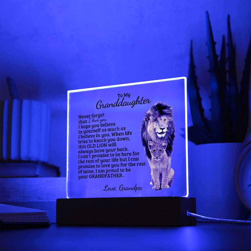 To My Granddaughter - Believe In You - Square Acrylic Plaque with Lights