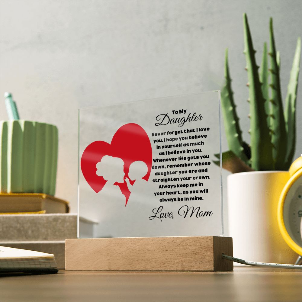 To My Daughter - Infinity Love - Square Acrylic Plaque