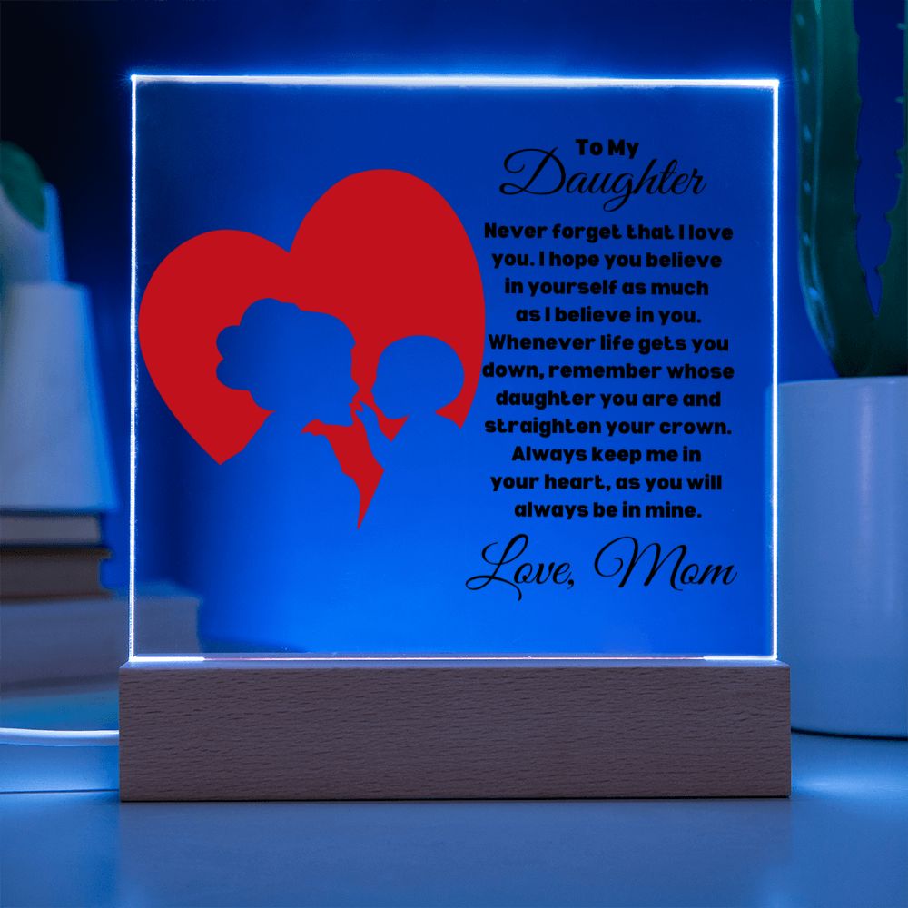 To My Daughter - Infinity Love - Square Acrylic Plaque