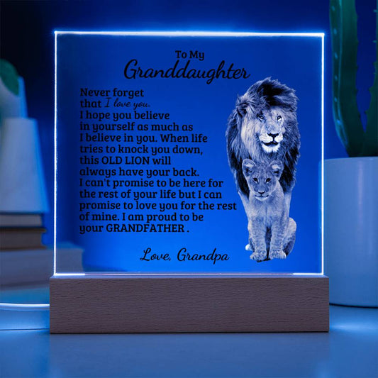 To My Granddaughter - Believe In You - Square Acrylic Plaque with Lights