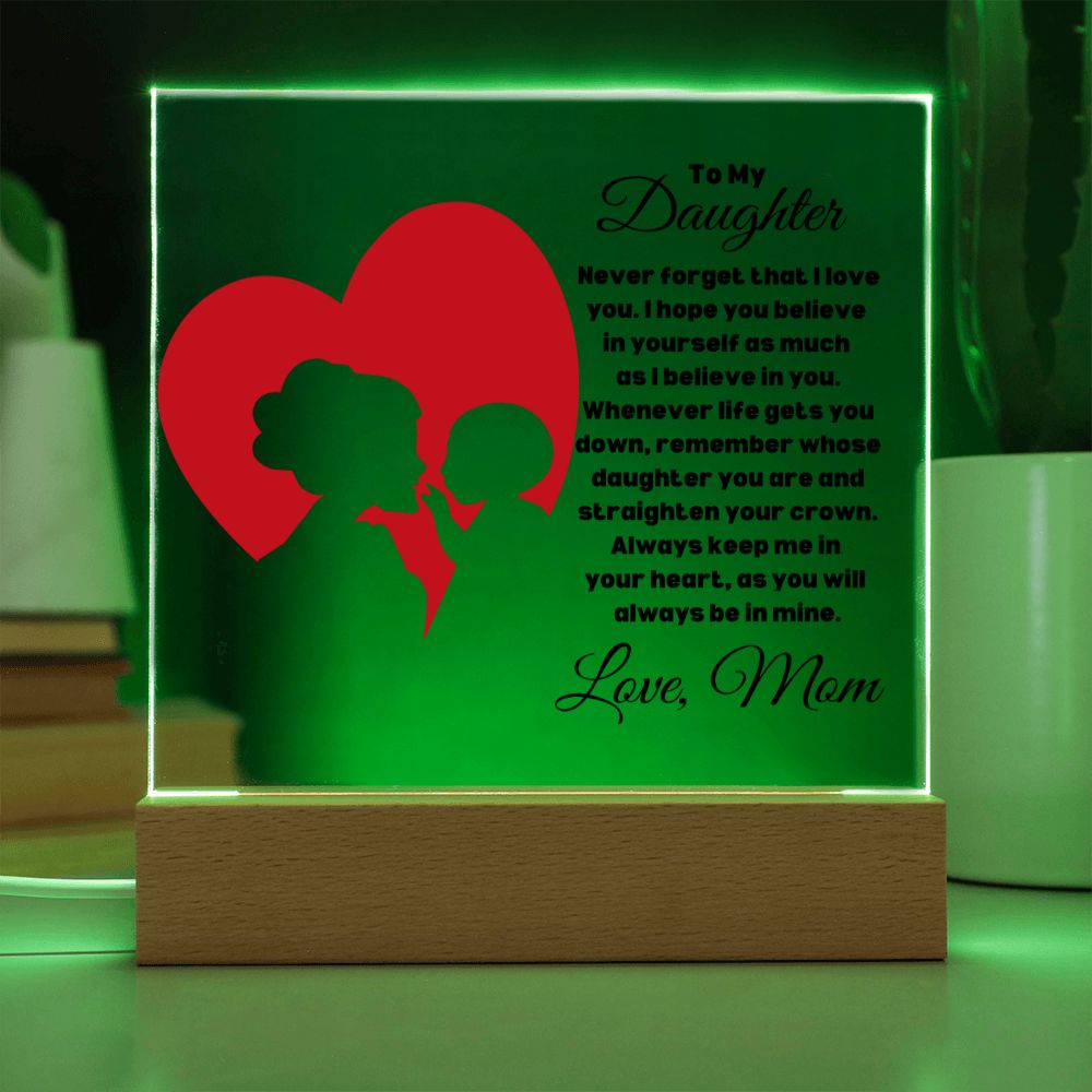 To My Daughter - Infinity Love - Square Acrylic Plaque