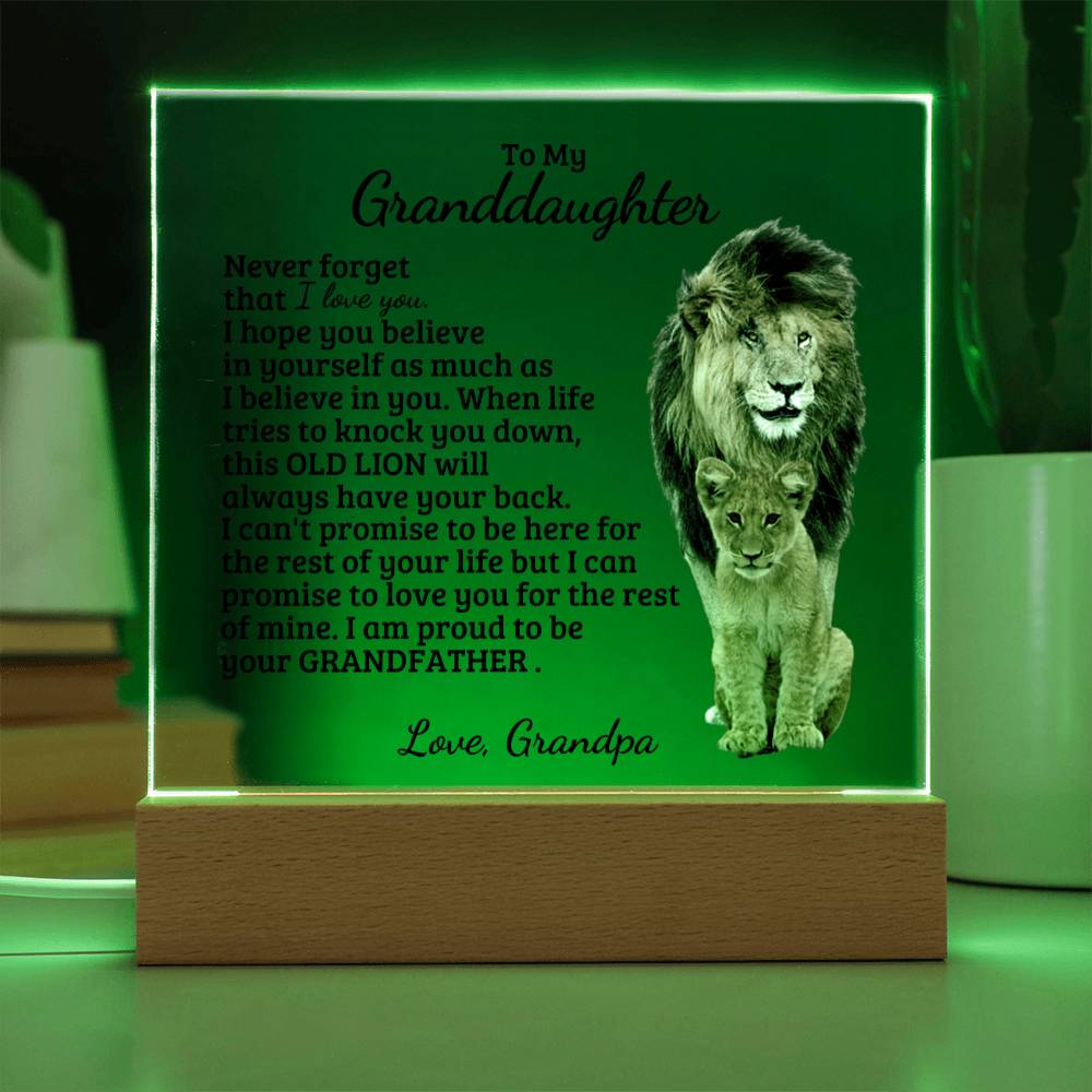 To My Granddaughter - Believe In You - Square Acrylic Plaque with Lights