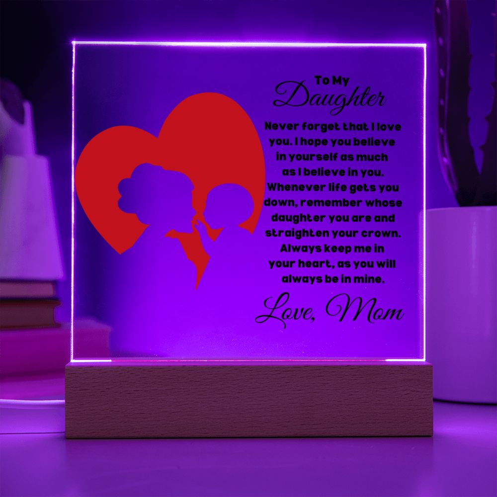 To My Daughter - Infinity Love - Square Acrylic Plaque