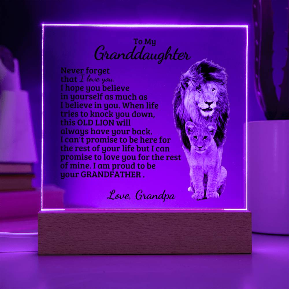 To My Granddaughter - Believe In You - Square Acrylic Plaque with Lights