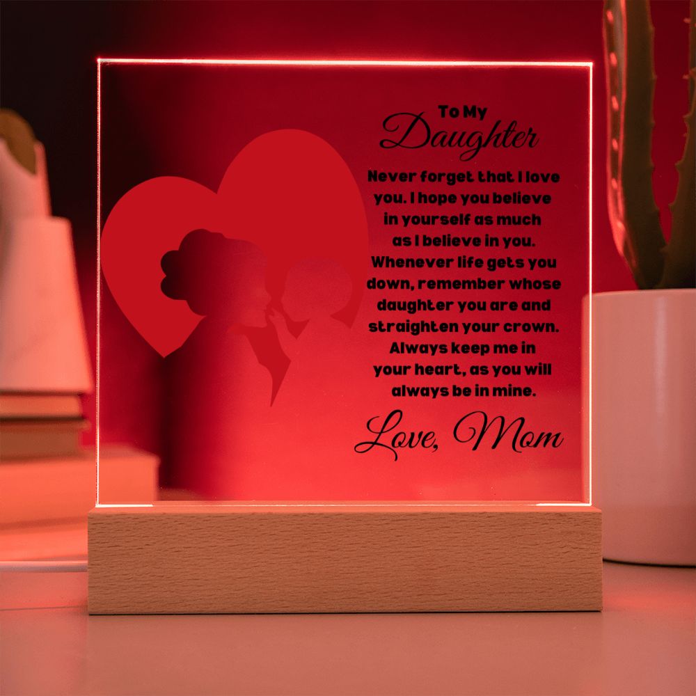 To My Daughter - Infinity Love - Square Acrylic Plaque