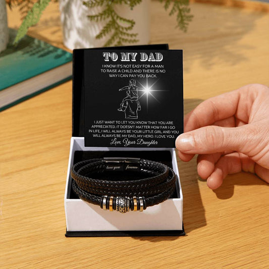 To My Dad - Little Girl - Men's Bracelet