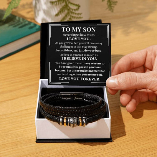 To My Son - I Believe In You - Love You Forever Bracelet